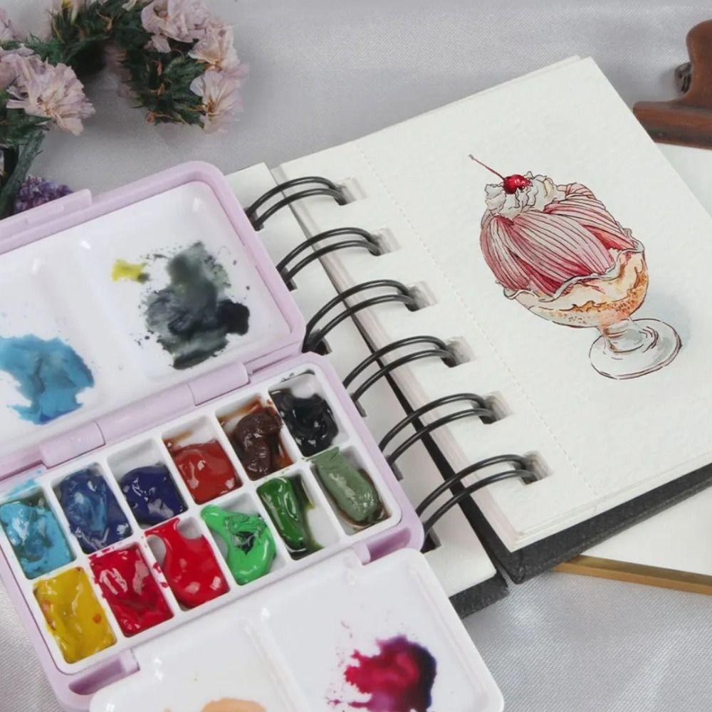 Purple Watercolor Paint Subpackage Palette Pigment Box High-quality Travel Plastic Painting Box