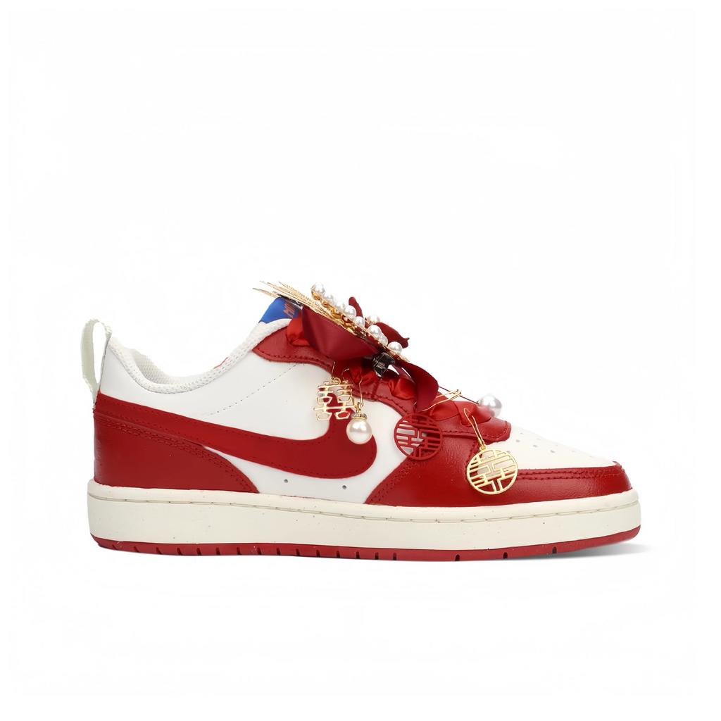 Nike Court Borough 2 С Присутствием Феникса Устойчивые к истиранию Нескользящие Низкие Скейтбордические Кроссовки Унисекс BQ5448-119(Команда2099-)