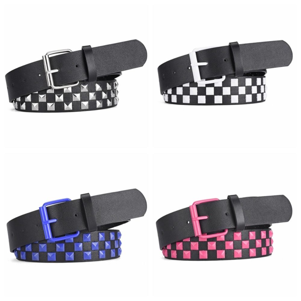 Elegant Rivet PU Leather Belt Wide Side Metal Buckle Punk Waist Belt Dress Decor Trouser Decor Ins Jeans Decoration Ladies/Girls