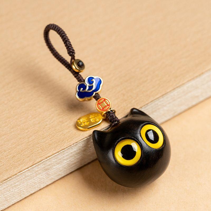 1 шт. Деревянный брелок для кошки Аниме Милый Брелок для мобильного телефона Цепочка для ключей от машины Деревянная подвеска Индивидуальность Креативный Милый Аксессуар для брелка