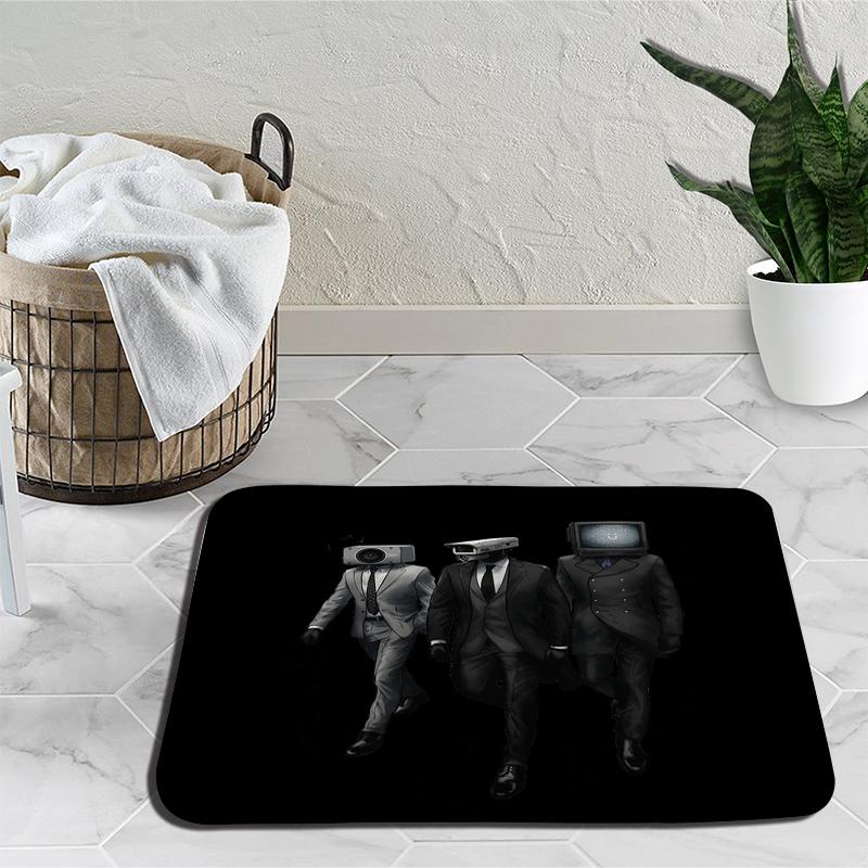 Skibidi Toilet Door Mat Speakerman Camera Man Soft Tufted Bedroom Bedside Carpet Home Decoration Area Rug Cartoon Kitchen Bath Mat