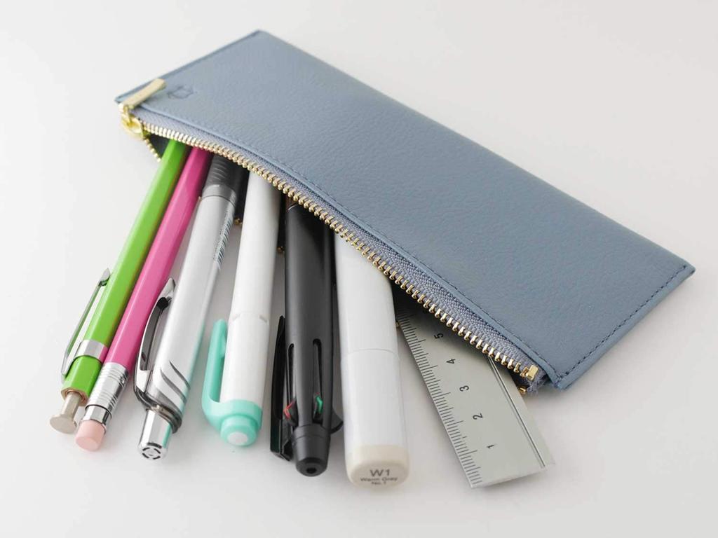 Плоская ручка OSL сероватый Чехол-слип-он, кожа, синий, OSL-1802 Слип-он