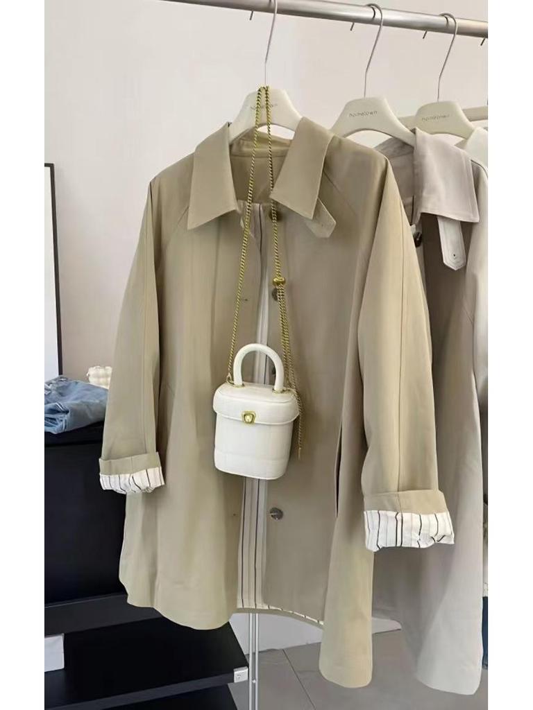 Женский ретро тренч средней длины 2025 - Весенний стиль, Свободный крой