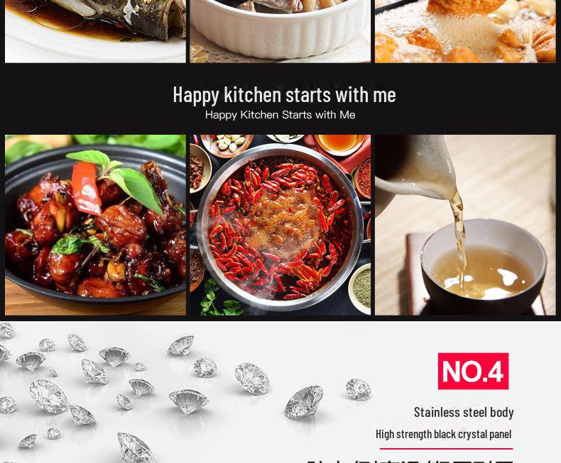 Индукционная плита высокой мощности 4G Life 3500 Вт: Плоский стол из нержавеющей стали с кнопочным управлением для домашнего и коммерческого использования