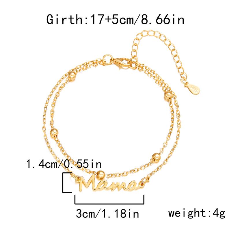 Fashionable Letter Mama Pendant Link Chains Charms Bracelet For Women Mom Jewelry Party Lover Mum Mother's Day Jewelry Gifts