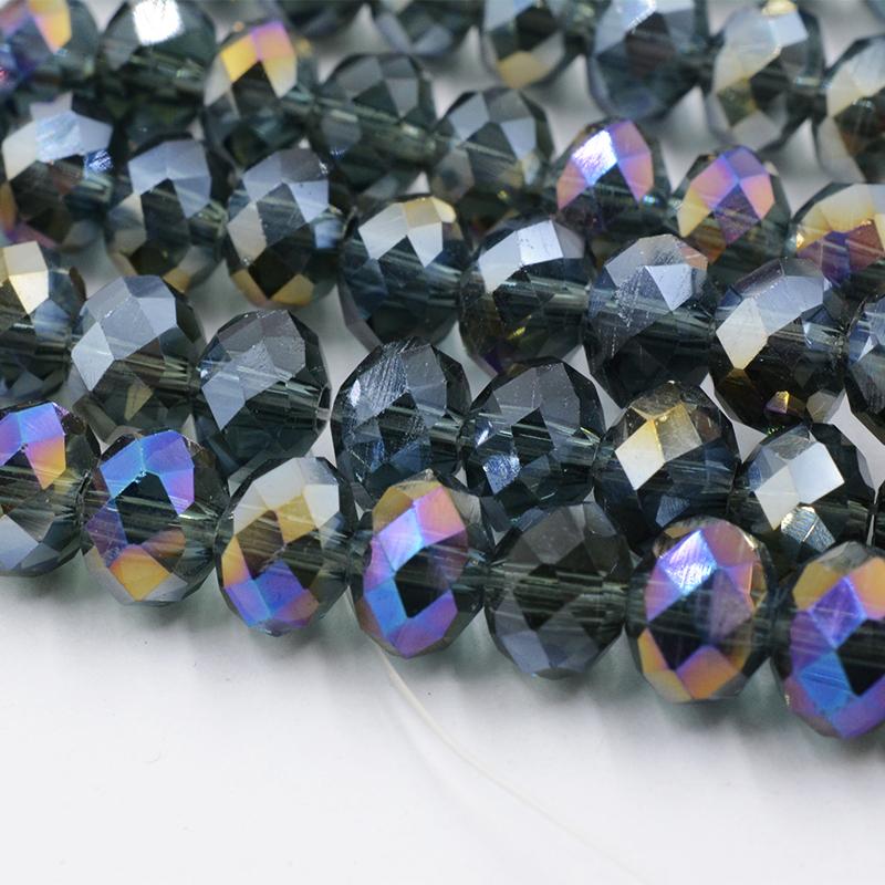 Черно-белые прозрачные 4/6 мм разноцветные хрустальные стеклянные бусины Rondelle, граненые свободные бусины для изготовления ювелирных изделий, ювелирные аксессуары, сделай сам
