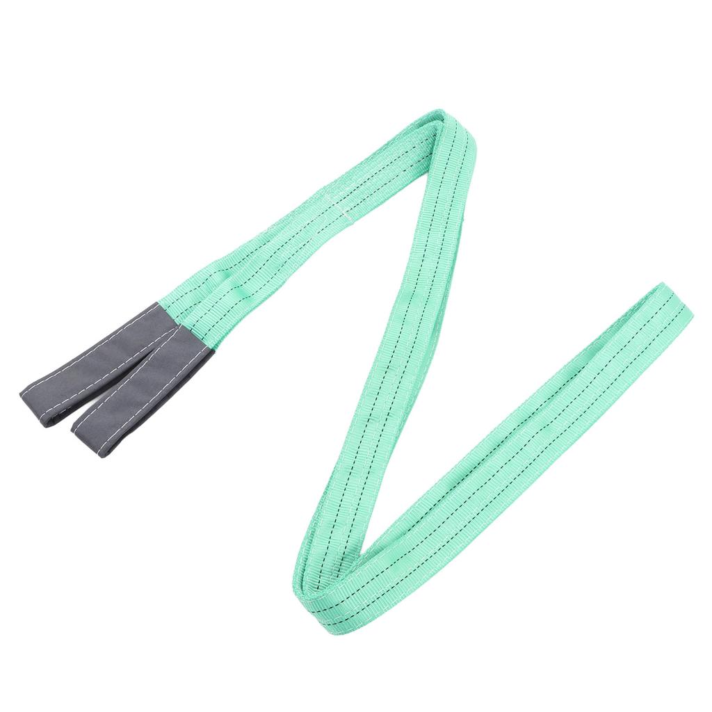 Полиэстеровый такелажный подъемный строп Промышленный крановый плоский сверхмощный подъемный строп Грузоподъемность 4409 фунтов 13,12 фута 2 петли Зеленый