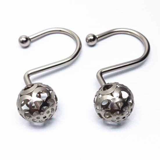 Экологичные прочные подвесные многоразовые крючки для штор для ванной комнаты, аксессуары для ванной комнаты, крючок для занавески для душа