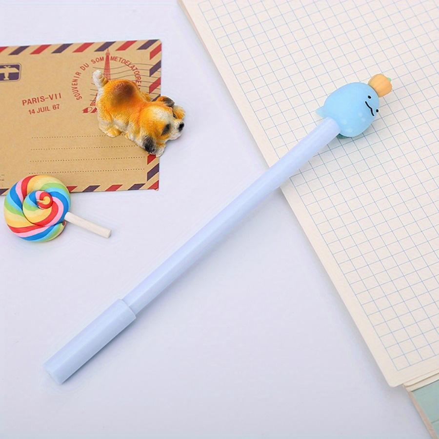 10pcs 0.5mm Creative Animal and Fruit Shape Gel Pen, Black Exam Water-based Pen, Cute Cartoon Office Signature Pen