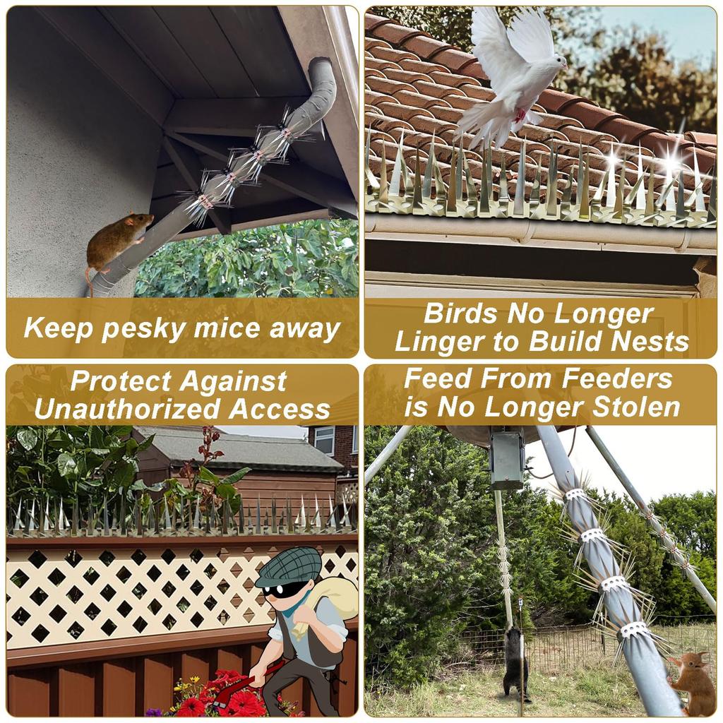 100cm Bird Spikes for Outdoor Pigeons and Other Small Birds Effectively Avoided Raccoons and Squirrels Climbing Metal Fence