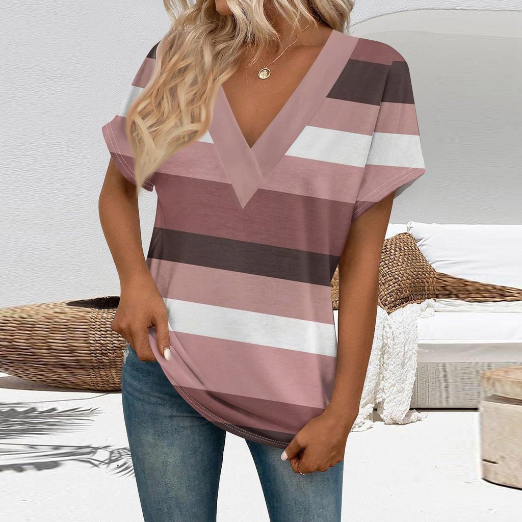 T Shirts Short Sleeve V Neck Tees Womens Fashion Tops Trendy Lightweight Soft Casual Summer Outfits