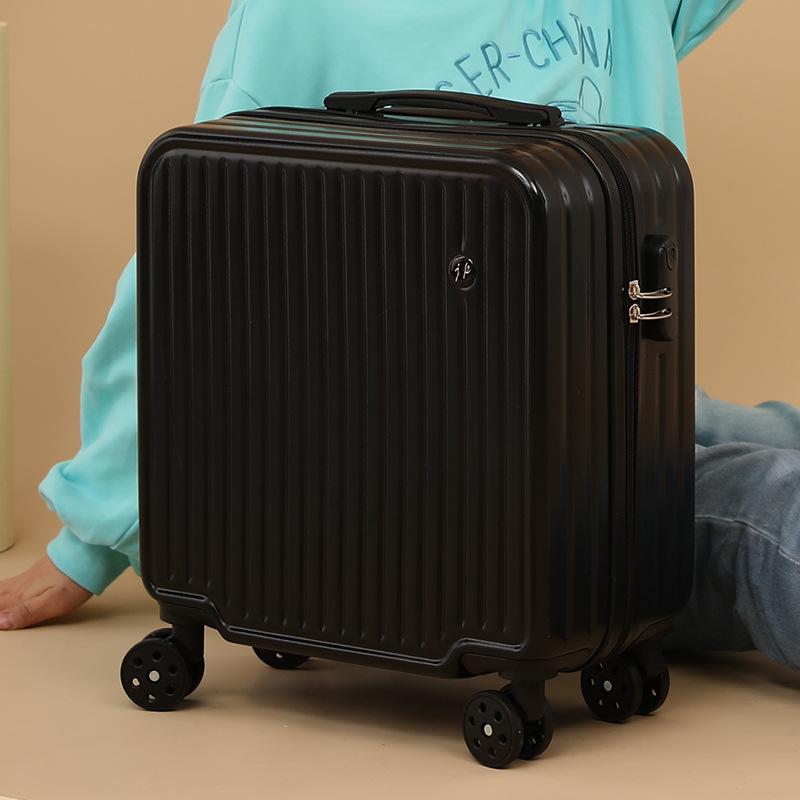 18-inch Lightweight Carry-on Trolley Suitcase with Zipper Lock for Men, Women, and Students