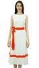 Bimba Womens Mid-Calf Length Summer Shift Dress Plain Ruffled Bottom With Fabric