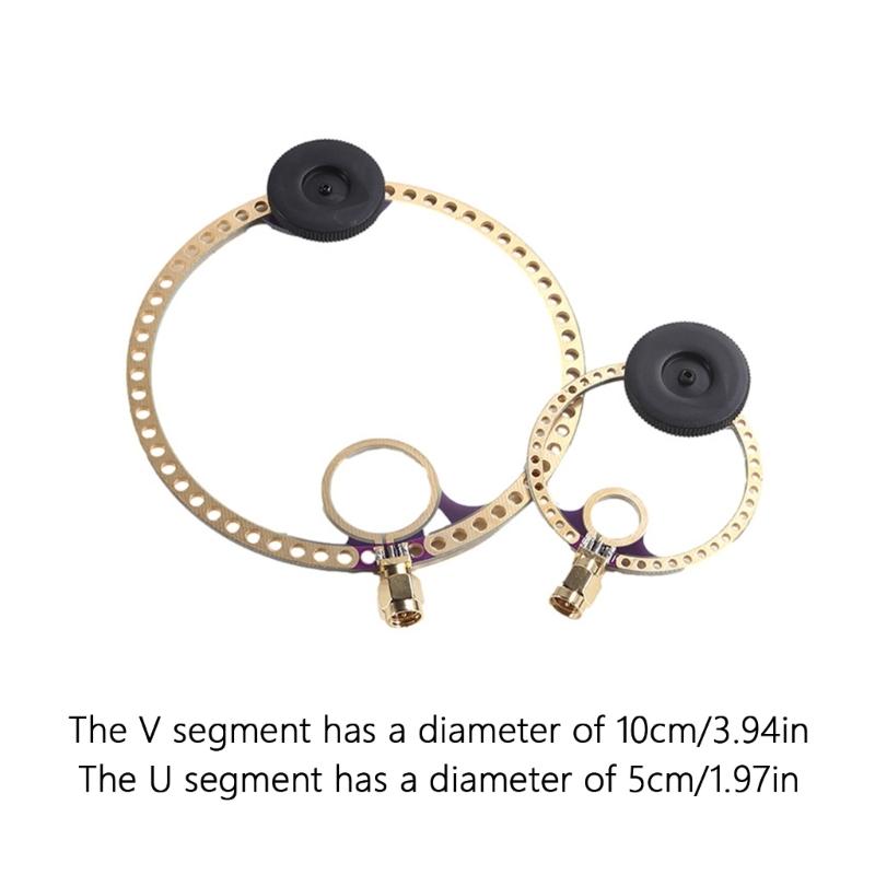 Double Band UHF/VHF Mini Circular Antennaes Set 10cm/5.0cm Diameter SMA Male Connector for DSP DSP2 Radio Receivers