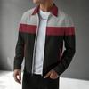 Spring Autumn Jacket For Men Fashion Patchwork Casual Waffle Turn Down Collar Coat Man
