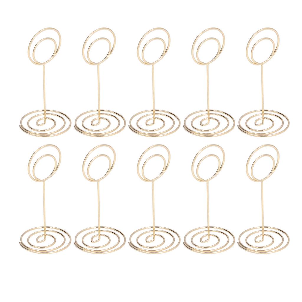 10pcs Table Number Holder Round Base Electroplating Process Elegant Cute Shape Home Ornaments for Weddings