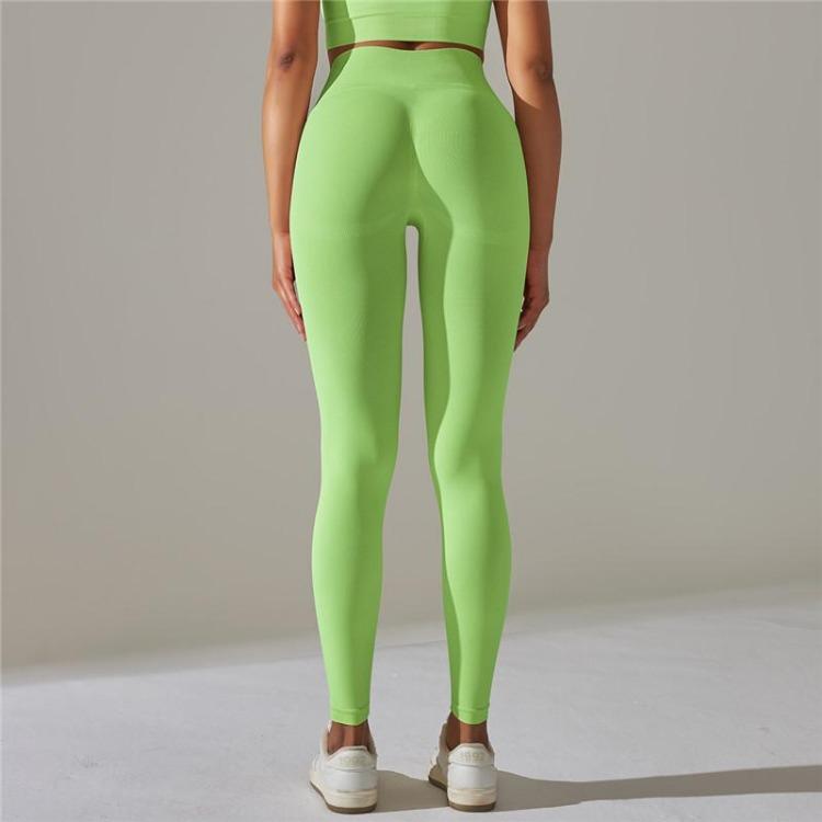 Бесшовные брюки для йоги с высокой талией для женщин, эластичные леггинсы для спортзала, фитнеса, упражнений, спортивные тайтсы