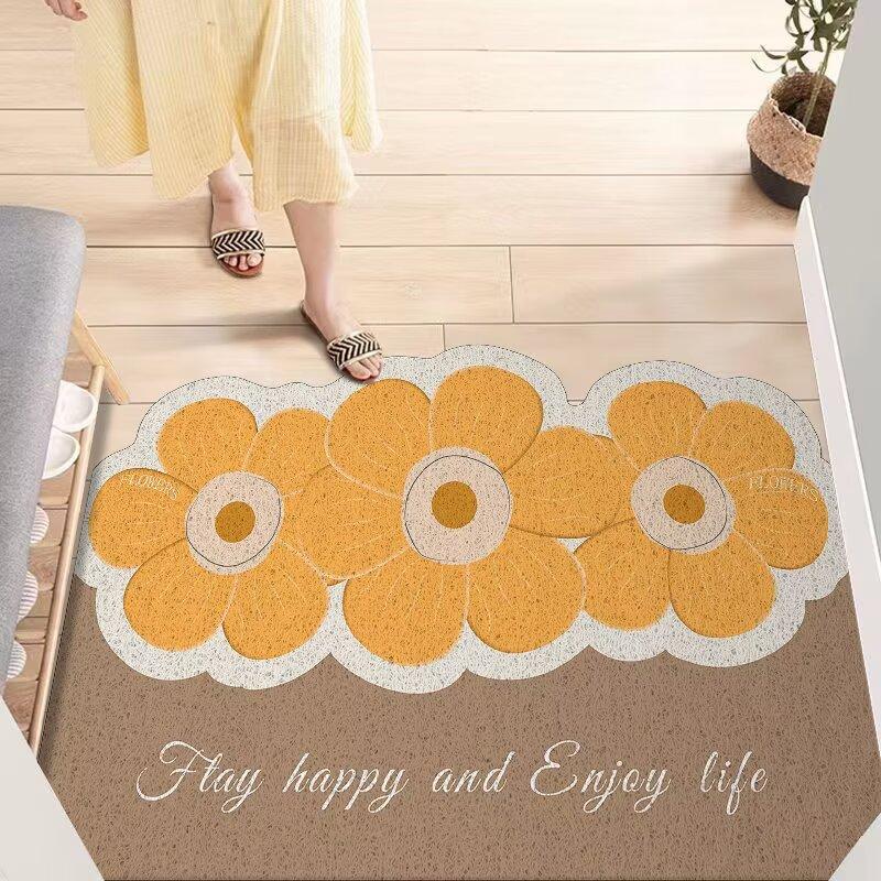 Entry door silk ring floor mat Entry door door mat Household entrance door rubbing soil non-slip foot mat
