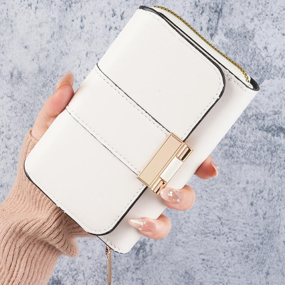 Кошелек-трифолд на молнии, женский кошелек, держатель для карт, водонепроницаемый, из ПУ кожи, короткий кошелек, женский