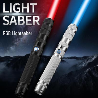 Игрушечный RGB световой меч Звездные войны - Металлический лазерный меч начального уровня, Перезаряжаемый, 7-14 цветов