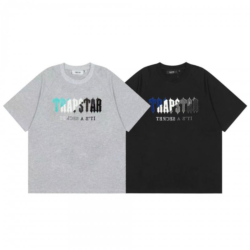 Trapstar Style Mens Cotton T-Shirt Loose Fit Short Sleeve Letter Print Streetwear Teens