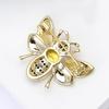 Брошь-булавка в виде пчелы из кристаллов, броши в виде пчелы из страз, золотые тона, ювелирные изделия в подарок на вечеринку