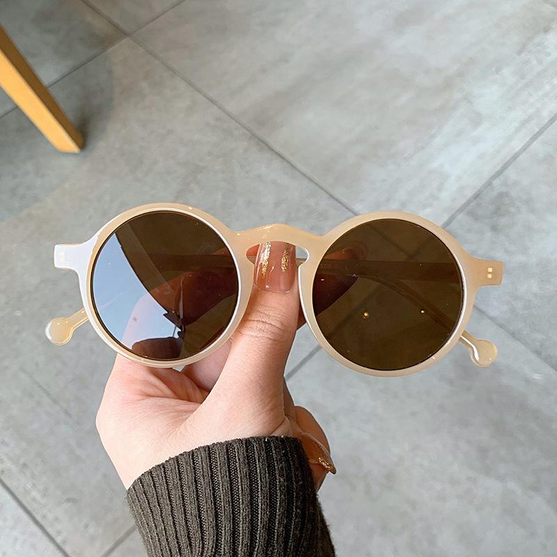 Round Shape Sunglasses Women Fashion Trendy Uv400 Protection Women'S Sunglass Stylish Outdoor Anti-Glare Man Sun Glass