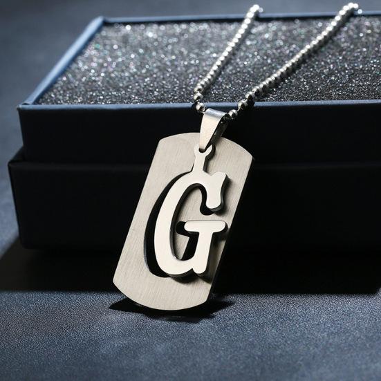 26 букв алфавита собачья бирка кулон цепочка из бисера панк ожерелье из нержавеющей стали