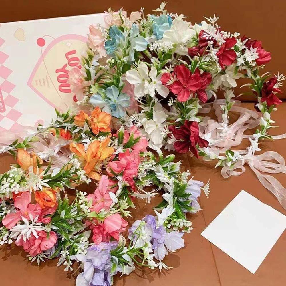 Украшения для волос Цветок Обруч для волос Имитация Цветочный венок Повязка на голову Свадебный головной убор Свадебные украшения