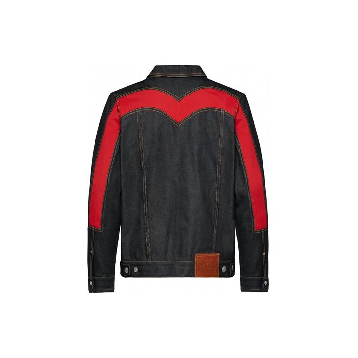 Evisu Seagull Embroidered Large M Inset Denim Jacket Men Jacket Dark-Blue 1EAHTM9DJ111XX