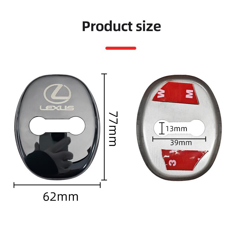 crvjlm1 4pcs Car Door Lock Covers Anti-rust Case Stainless Steel Protect Buckle for Lexus F SPORT ES CT GS IS UX GX LBX NX RX 350h 450h