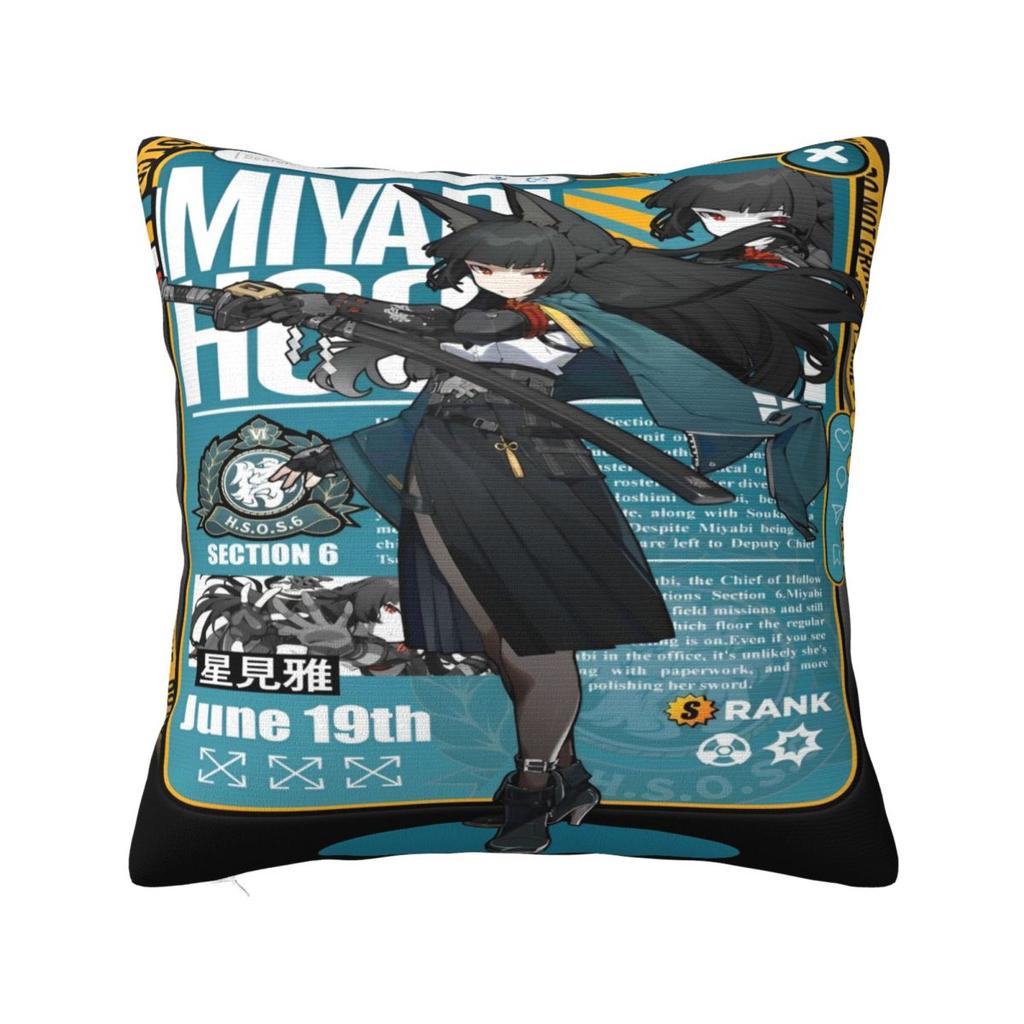 Zzz Deadly Assault Ellen Nicole Miyabi Pillowcases Cushion Cover Zenless Zone Zero Throw Pillow Cover Multiple Sizes