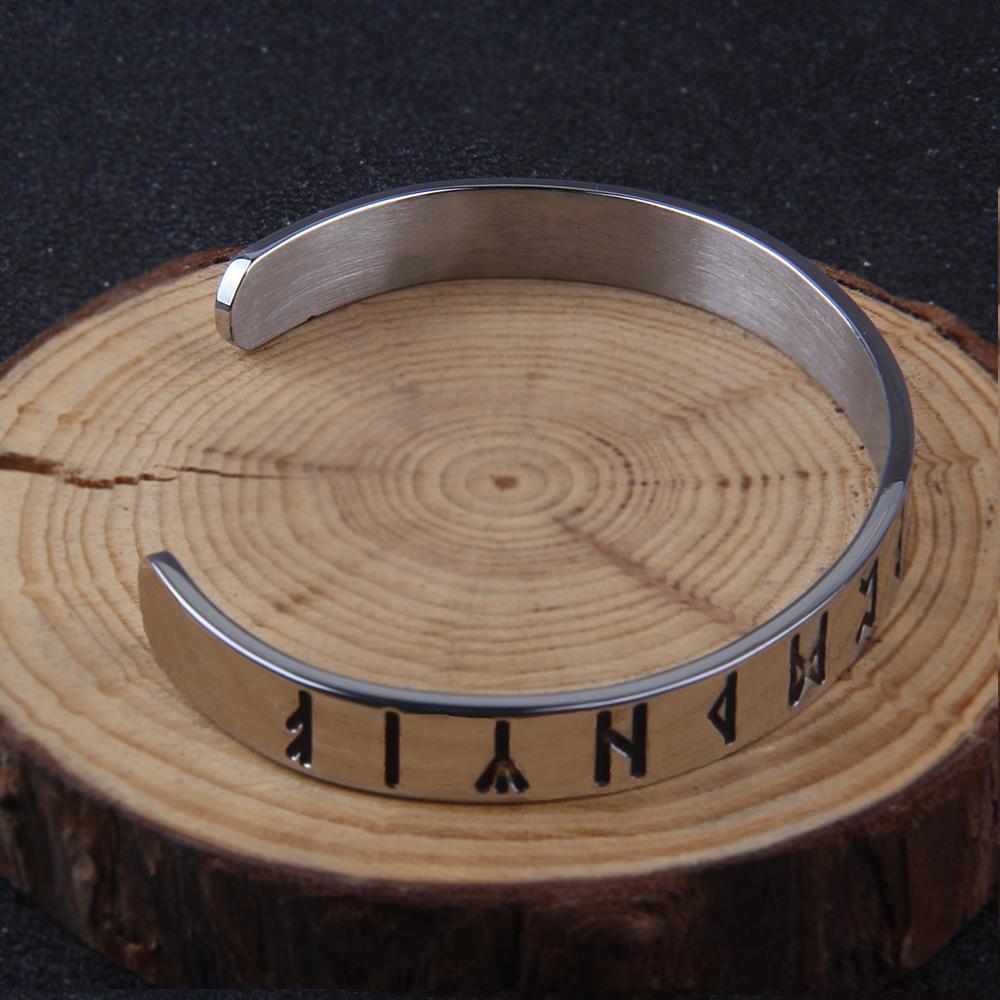 Браслет-манжета из нержавеющей стали с рунами викингов из меди, норвежские украшения, крепкий старинный древний амулет, талисман для мужчин и женщин