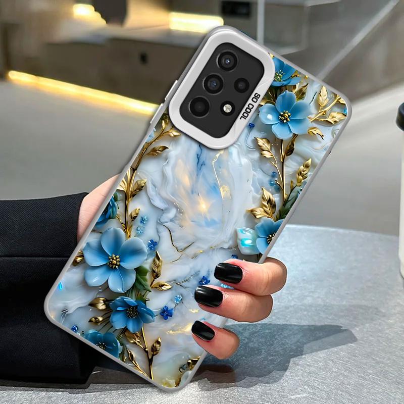 Чехол для телефона Samsung Galaxy A35 A34 A33 A32 A24 A23 A22 A14 A13 A12 5G Силиконовый Мягкий Чехол Цветочный Мраморный Чехол