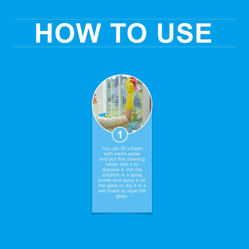 Shower Door Glass Cleaner Tablet Powerful Descaler Removes Hard Water Residue from Bathroom Mirror and Window Surfaces
