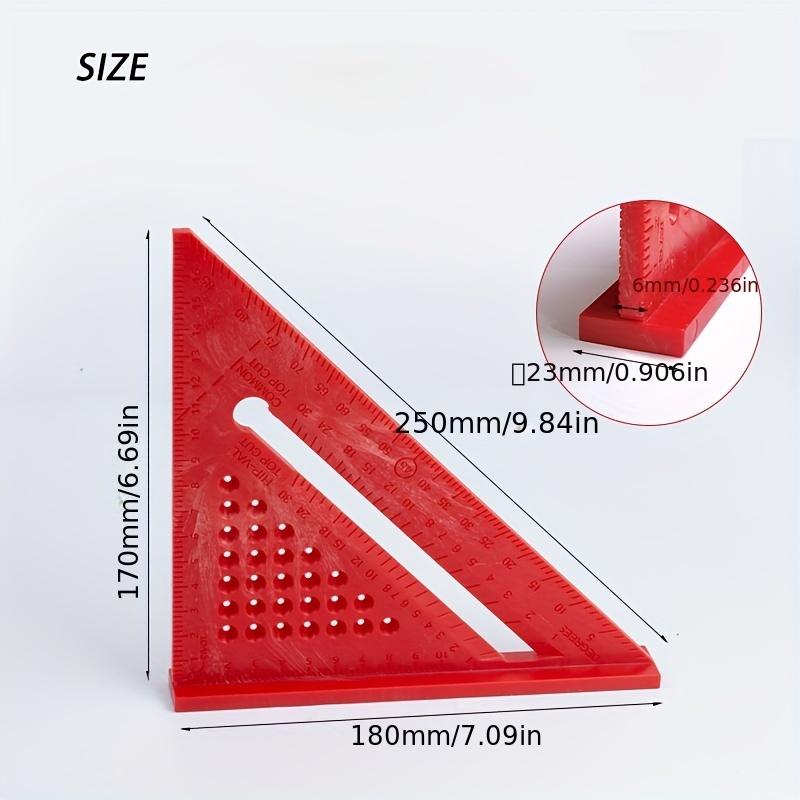 1pc Woodworking Triangle Ruler with Leaning Angle Positioning Measurement, Multifunctional 90 Degree Right Angle Ruler, Scribing Ruler Triangle Plate