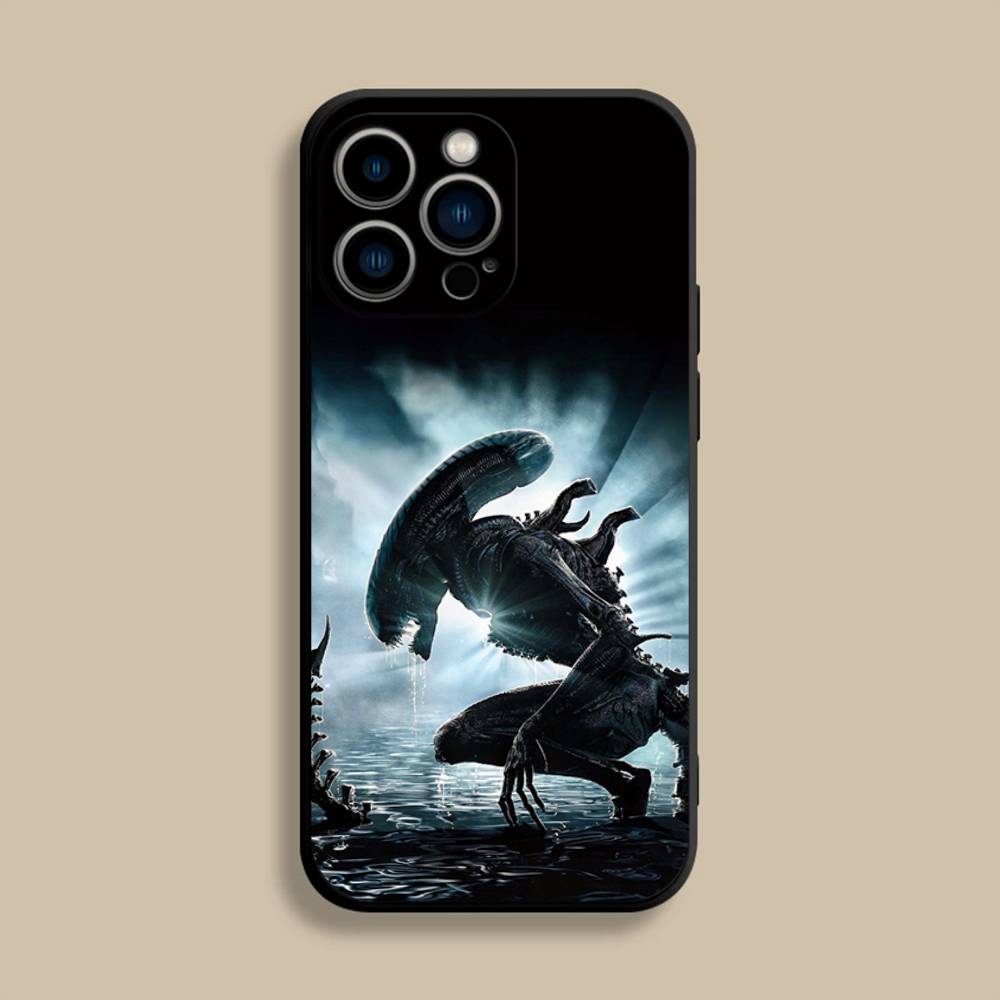 A-Alien E-Earth Phone Case For iPhone 17,16,15,14,13,12,Pro,Max,Plus,E,SE4,Air,Mini Black Soft Cover