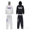 Unisex Oversized Hoodie Jogger Set With Rainbow Gradient Embroidered Cotton Sweatshirt Tracksuit
