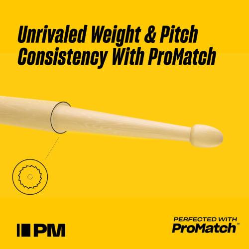 PROMARK Mike Portnoy Hickory Drumsticks with Oval Wood Tip, TXMP420XW-AG (413 X 14.5mm)