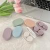 1PC Women Mini Contact Lens Case for Travel Lady Holder Storage Eye Care Container with Mirror Lenses Box Smooth Candy Color
