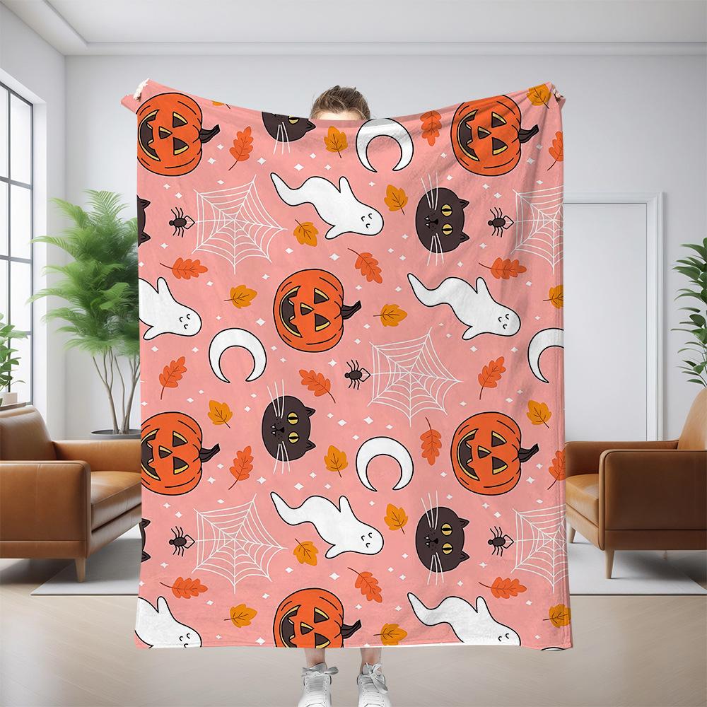 Halloween decorations Printed Blanket for Sofa Bed Travel Camping Living Room Office Conditioning Blanket for All Seasons Gifts
