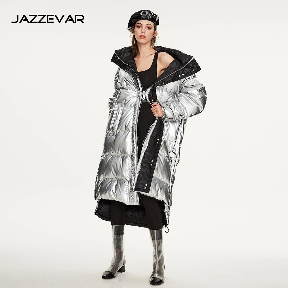 Мужская и женская свободная теплая пуховая куртка большого размера из удлиненной и утолщенной лазерной ткани