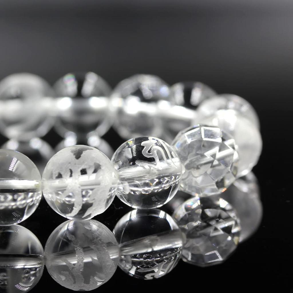 Натуральный камень, резной Четыре Божественных Зверя, хрусталь, необработанный, санскритский хрусталь, ограненный, хрустальные четки, амулет, пара, браслет, в подарок коробка из павловнии