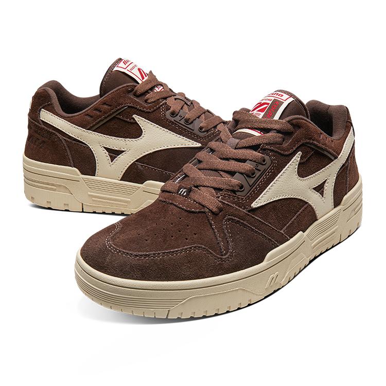 Mizuno Trendy Comfortable Non-Slip Wear-Resistant Low-Top Casual Shoes Unisex Casual Shoes Dark-Brown D1GH241401