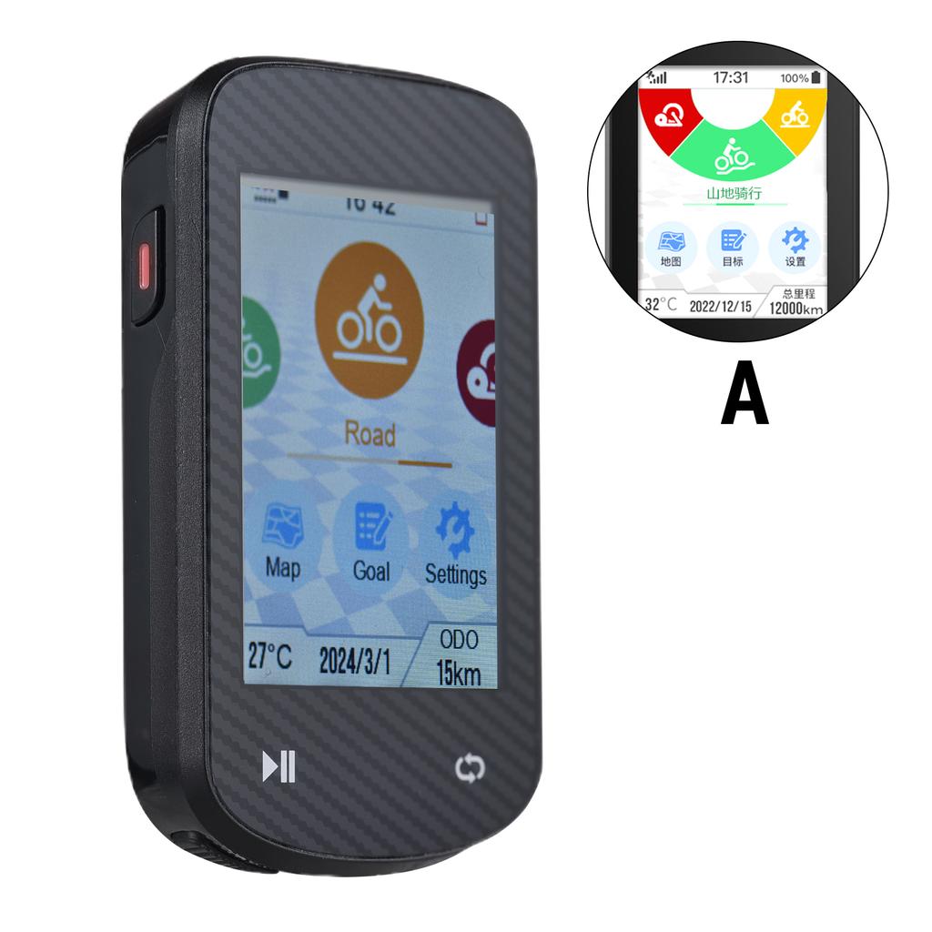 GPS Bike Computer Wireless Waterproof GLONASS ANT+ Sensor and BT Compatible Offline Maps Gyroscope