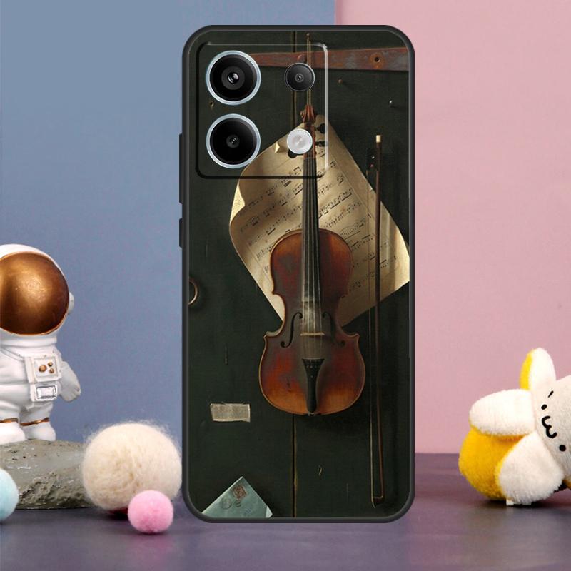 Музыкальный чехол для скрипки для Xiaomi Redmi 13C 12 12C 9C 10C Redmi Note 11 12 13 Pro 9 10 10S 11S 12S Задняя крышка