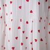 Love Print Dress Women's Spring Summer Splicing Lantern Sleeve Cotton Big Hem Dresses