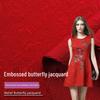 Embossed Butterfly Jacquard Fabric for Autumn/Winter Dresses, Cheongsams, Capes, and Shoes