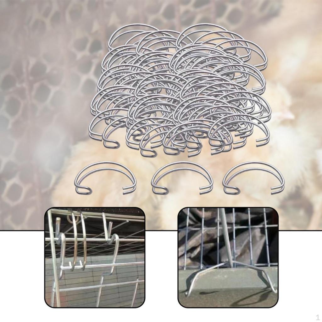 100 штук Стальная проволочная клетка Дверные крючки Фиксированные Практичные Зажимные Креативные для Оборудования для Разведения