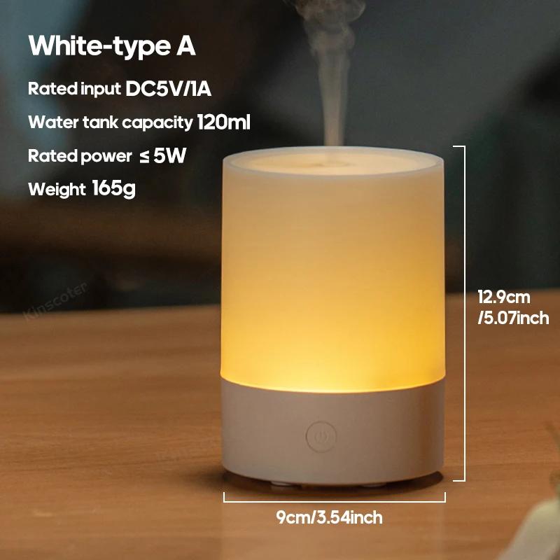 2024 Simple Aroma Diffuser Desktop Mini Air Humidifier Ultrasonic Sprayer Aromatherapy Essential Oil Difusor with RGB Light